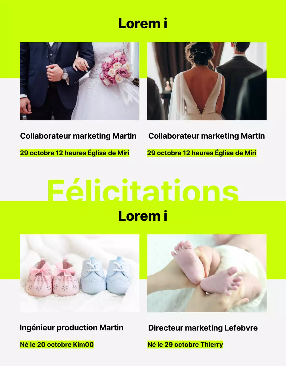 Une lettre d'information interne au webzine très tendance avec des accents vert lime