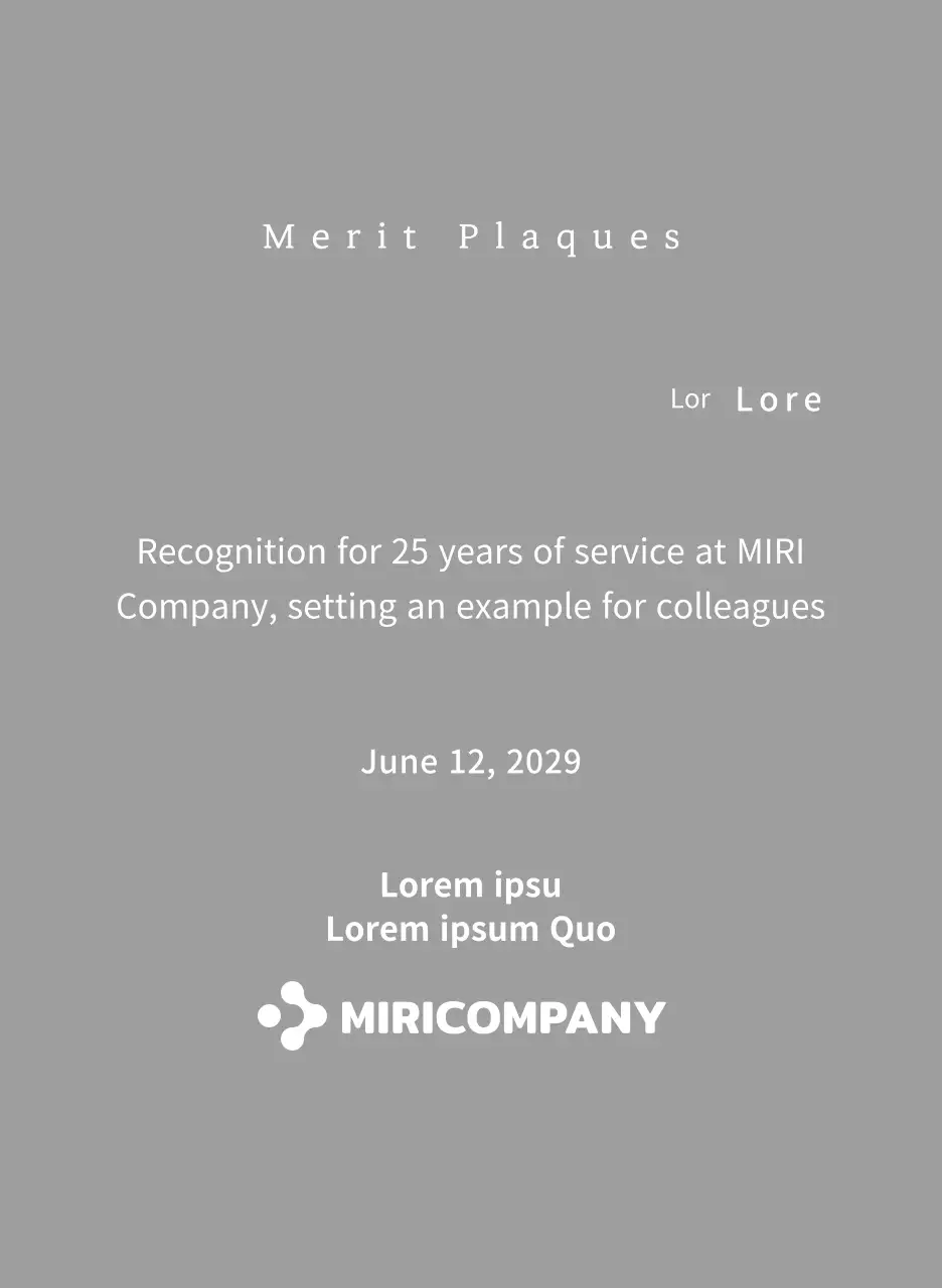 Plakat penghargaan dengan logo perusahaan berwarna putih sederhana