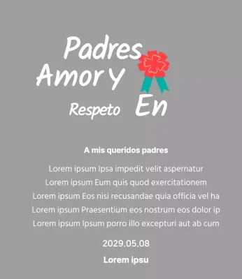 Caligrafía del Día de la Madre con ilustración de clavel rojo