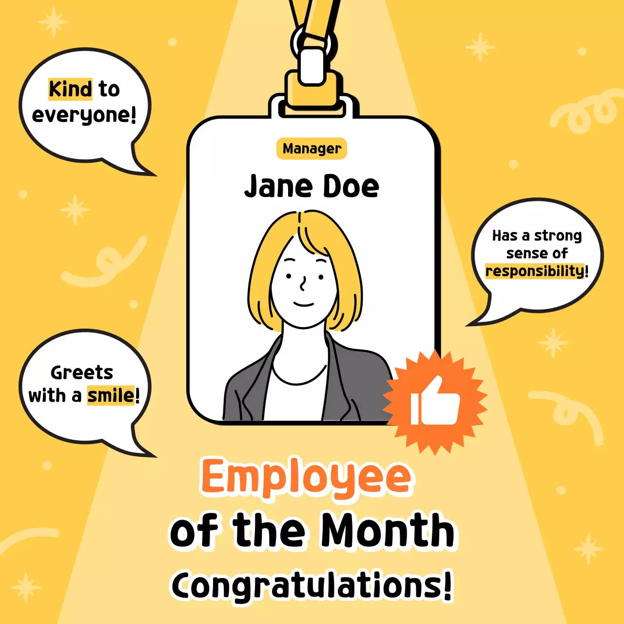 Yellow Simple Employee Announcement Instagram Post