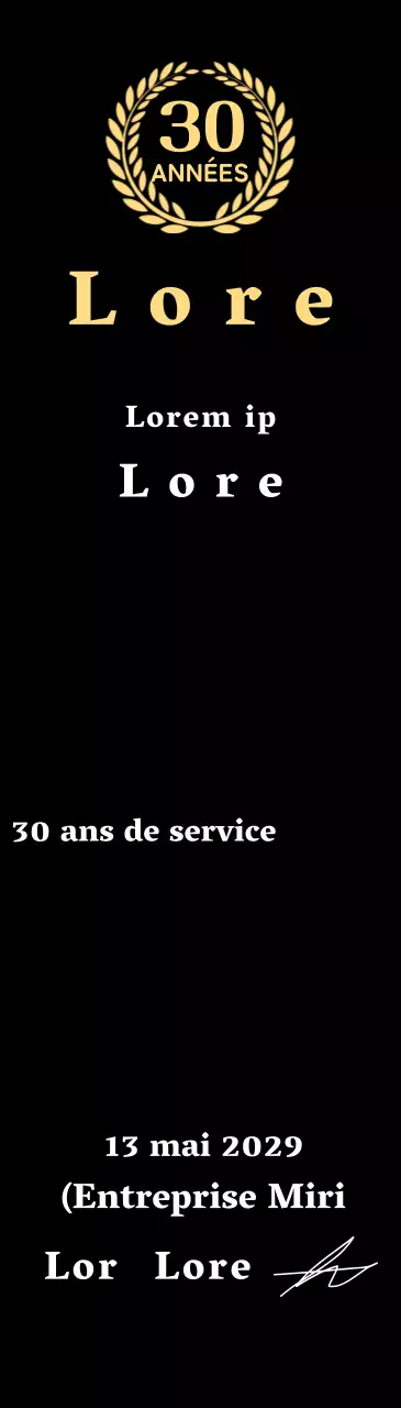 Plaque d'entreprise pour longs états de service avec symbole de laurier