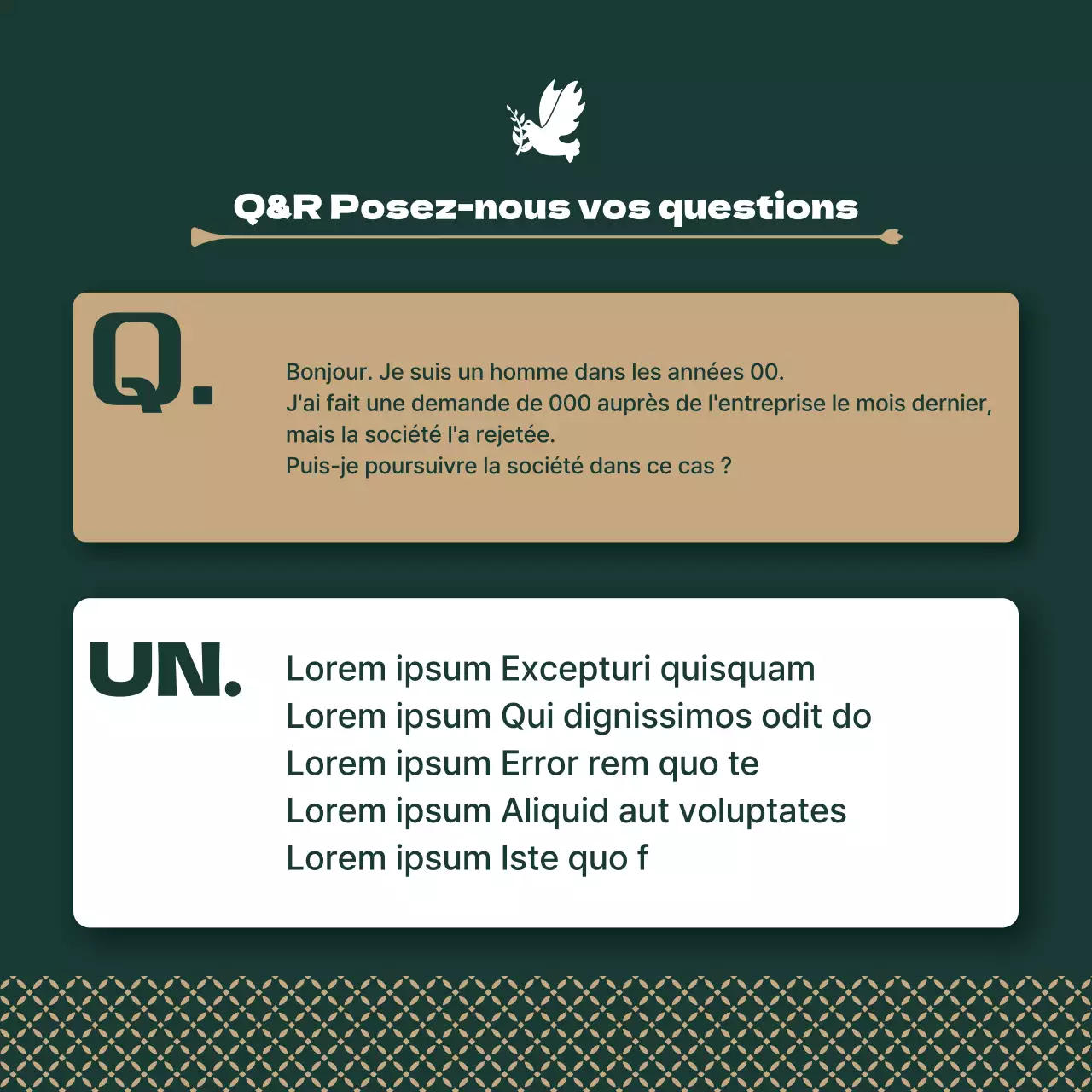 Promouvoir un cabinet d'avocat moderne en kaki et or