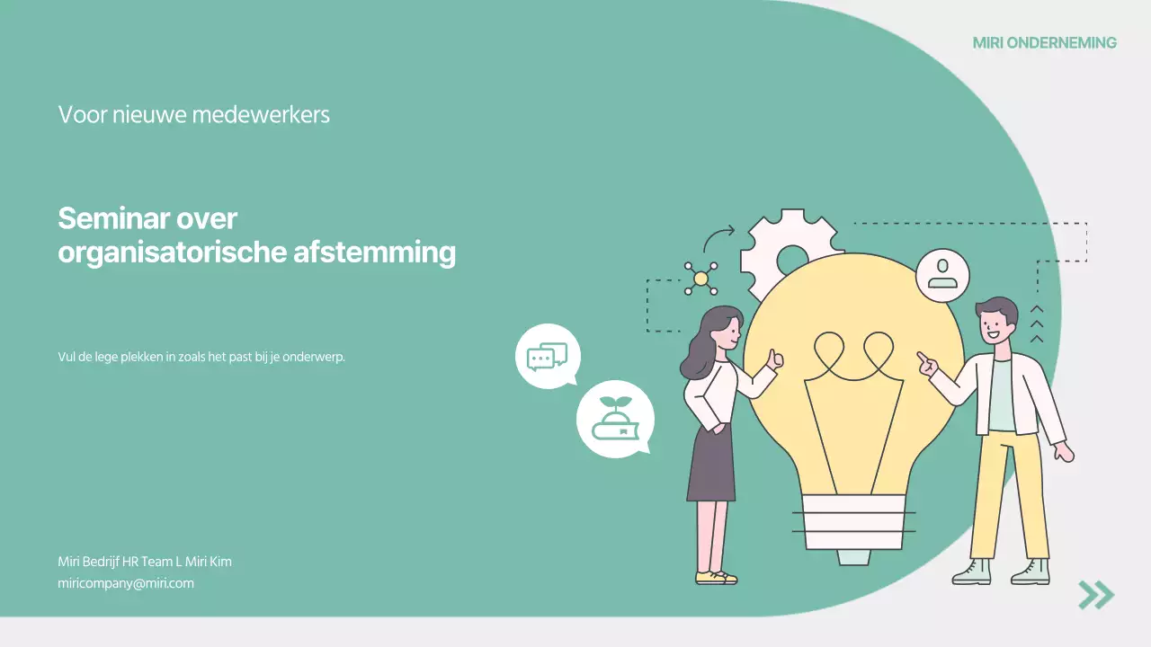 Groene en eenvoudige trainingsmaterialen voor onboarding-seminars voor nieuwe werknemers