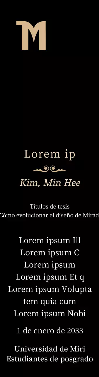 Lujosa placa de titulación con el logotipo de la escuela y adornos dorados