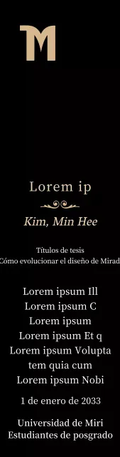 Lujosa placa de titulación con el logotipo de la escuela y adornos dorados