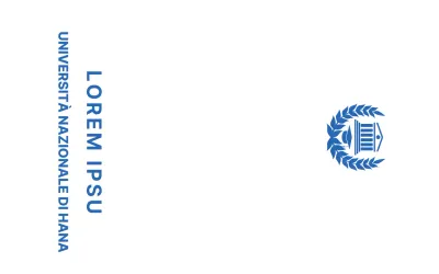 Articoli promozionali scolastici in blu con alloro e logo dell'edificio scolastico