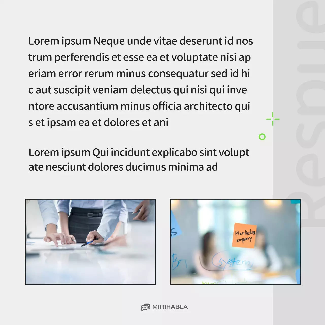 Un sencillo retrato corporativo en chartreuse y gris