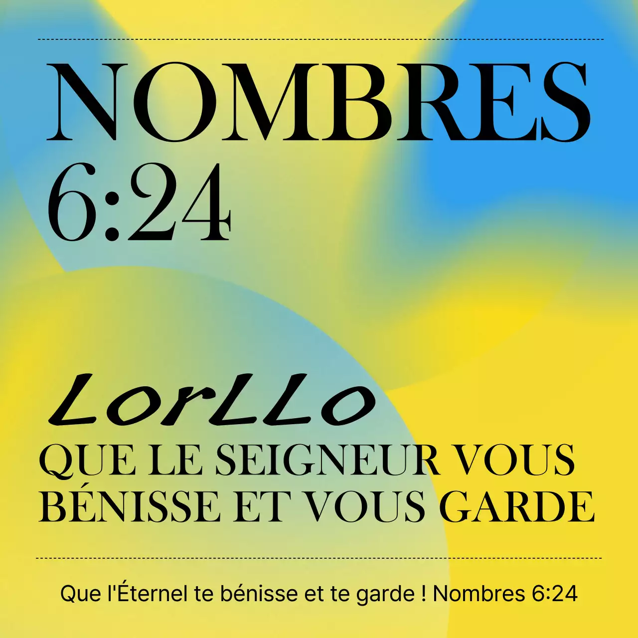 Poster de versets bibliques chrétiens simples en jaune et bleu clair