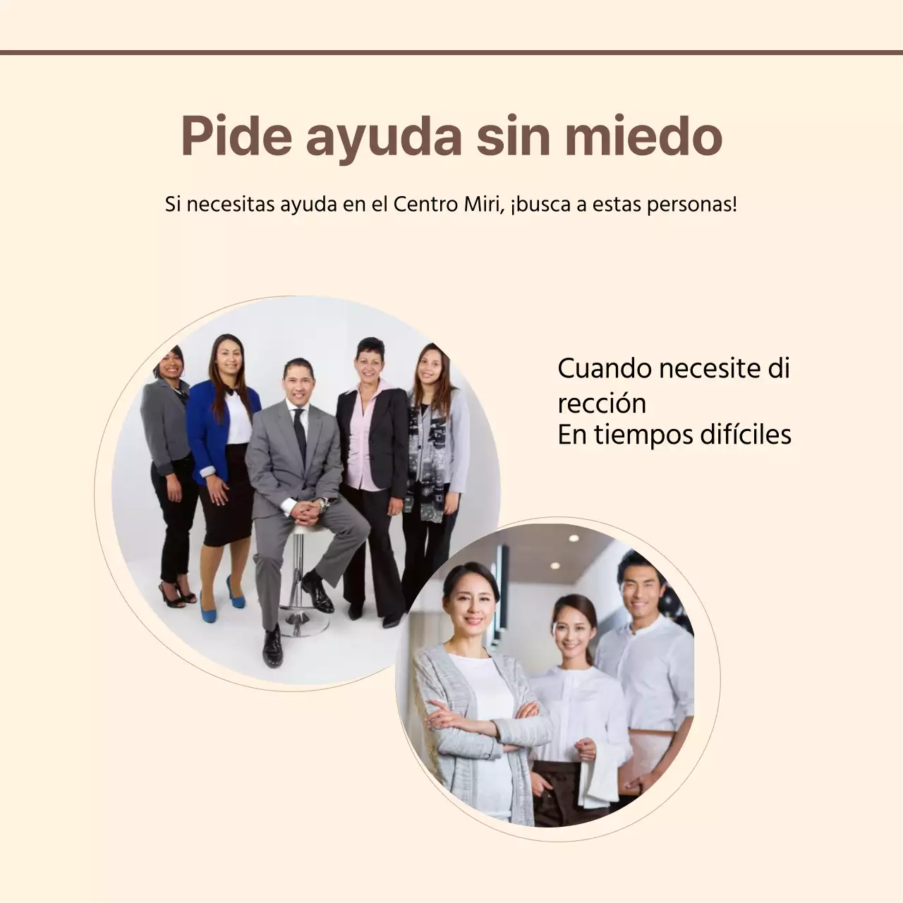 Guía del usuario para un centro sencillo con fondo marfil