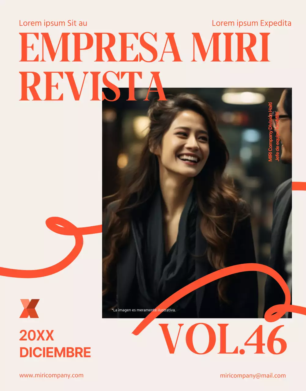 Una bonita revista interna de empresa naranja y beige