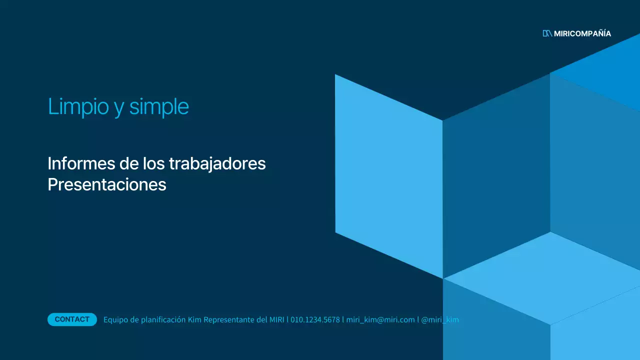 Plan de negocio sencillo de oficinista en azul marino y azul