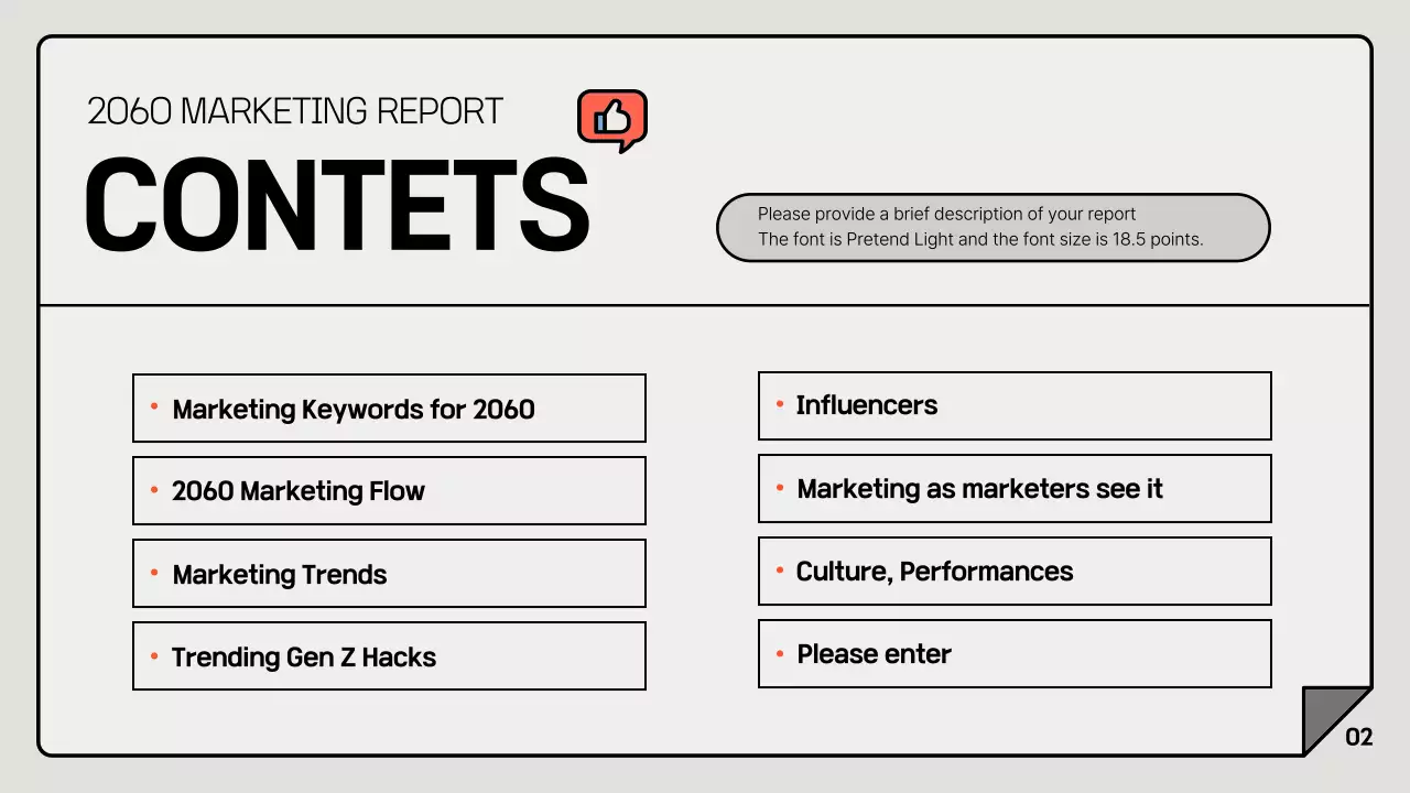 A simple marketing report in gray and white