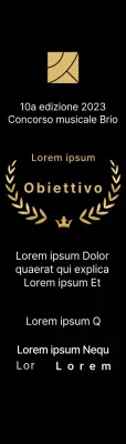 Targa per il vincitore del concorso con illustrazione delle linee di alloro e della corona