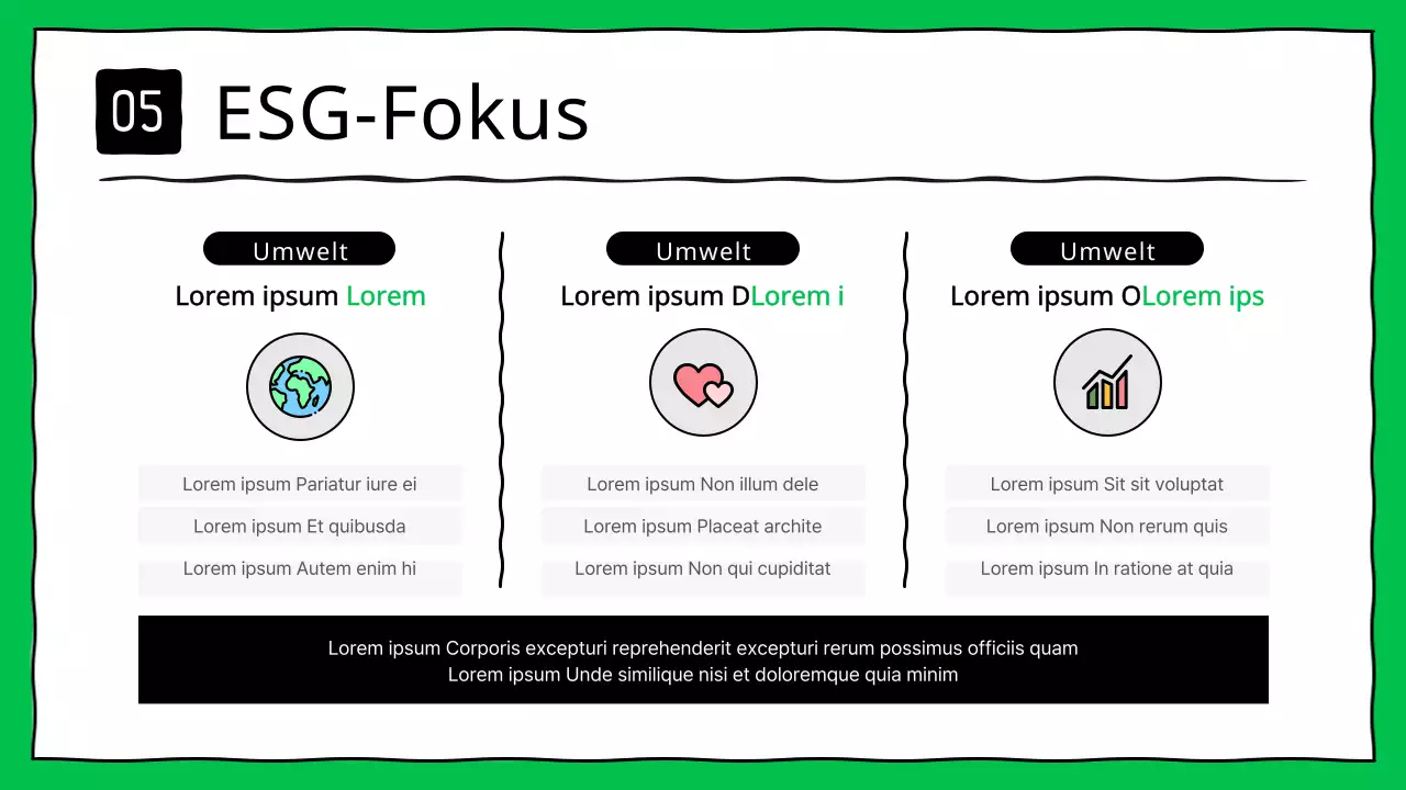 Kitschige ESG-Unternehmensberichte in Grün