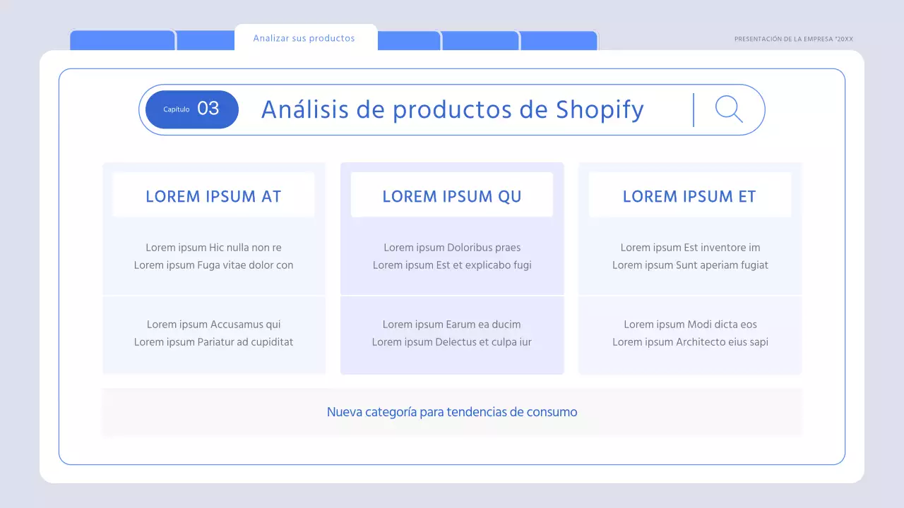 Un informe de mercado minimalista en azul claro
