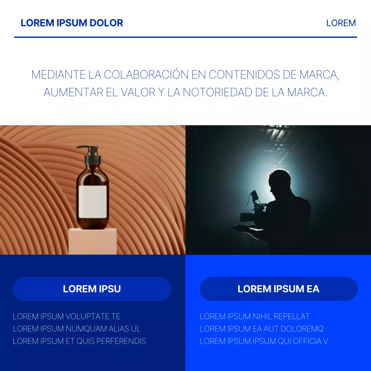 Oferta de empleo minimalista en azul y chartreuse