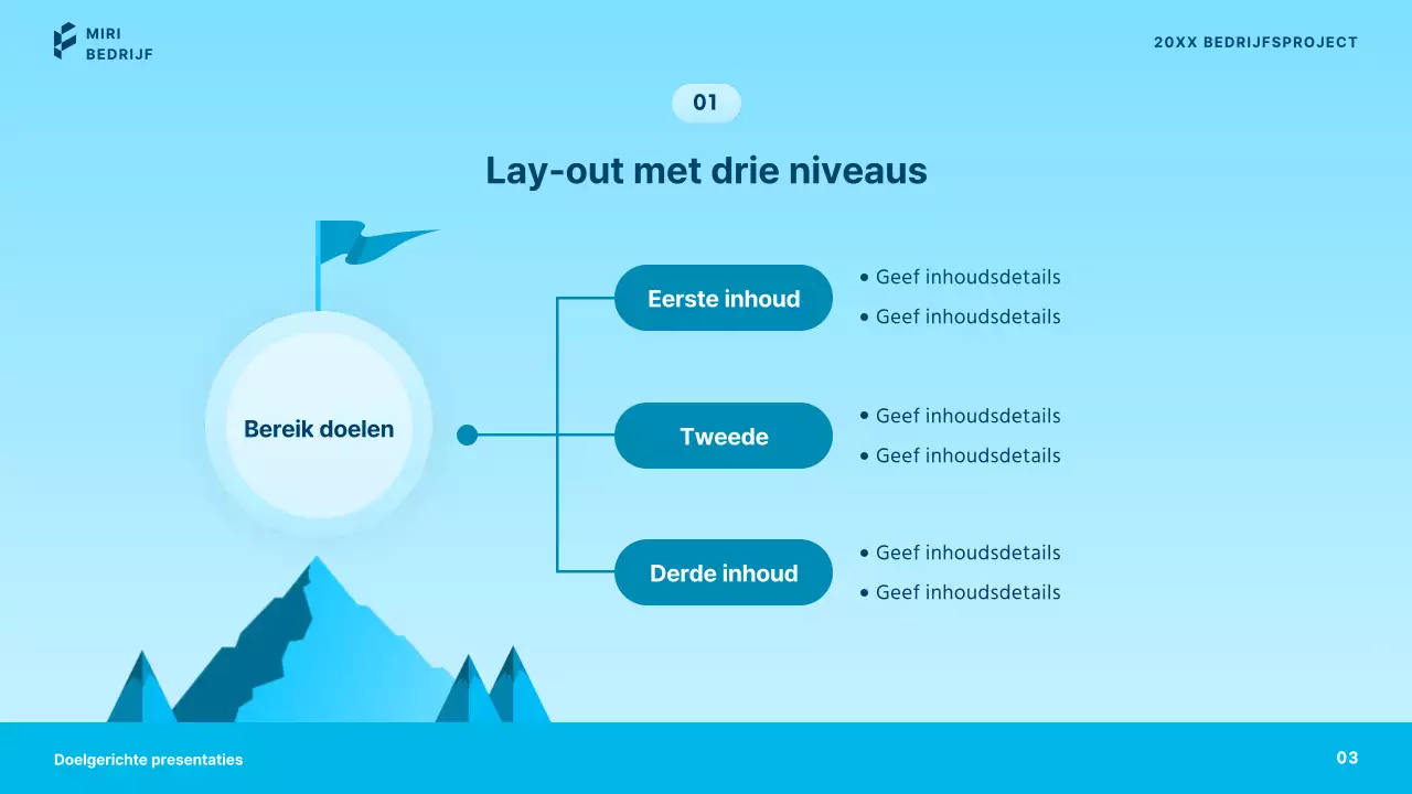 Eenvoudige zakelijke presentaties in blauw