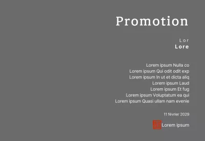 Plaque de félicitations pour une promotion dans une police serif de grande classe