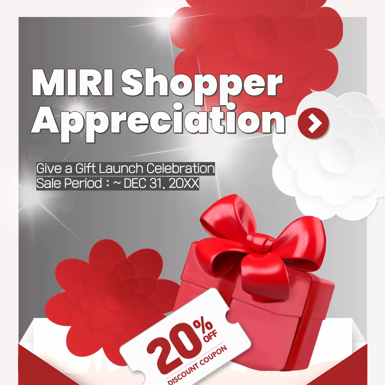 Red Modern Shopper 프로모션 소셜 미디어 게시물