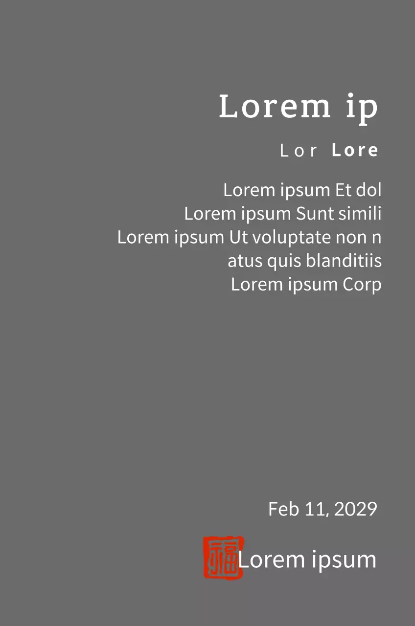 Plakat promosi ucapan selamat dengan font serif yang berkelas