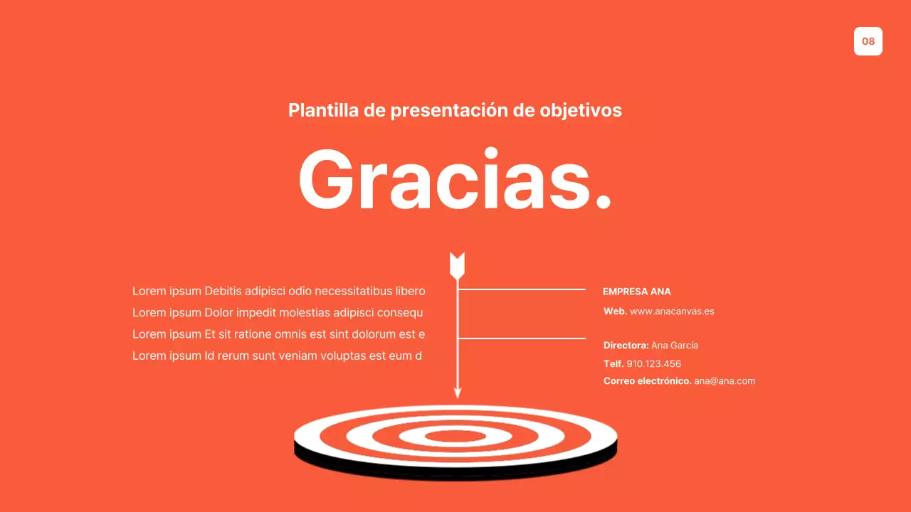 Un sencillo planificador de objetivos naranja y gris