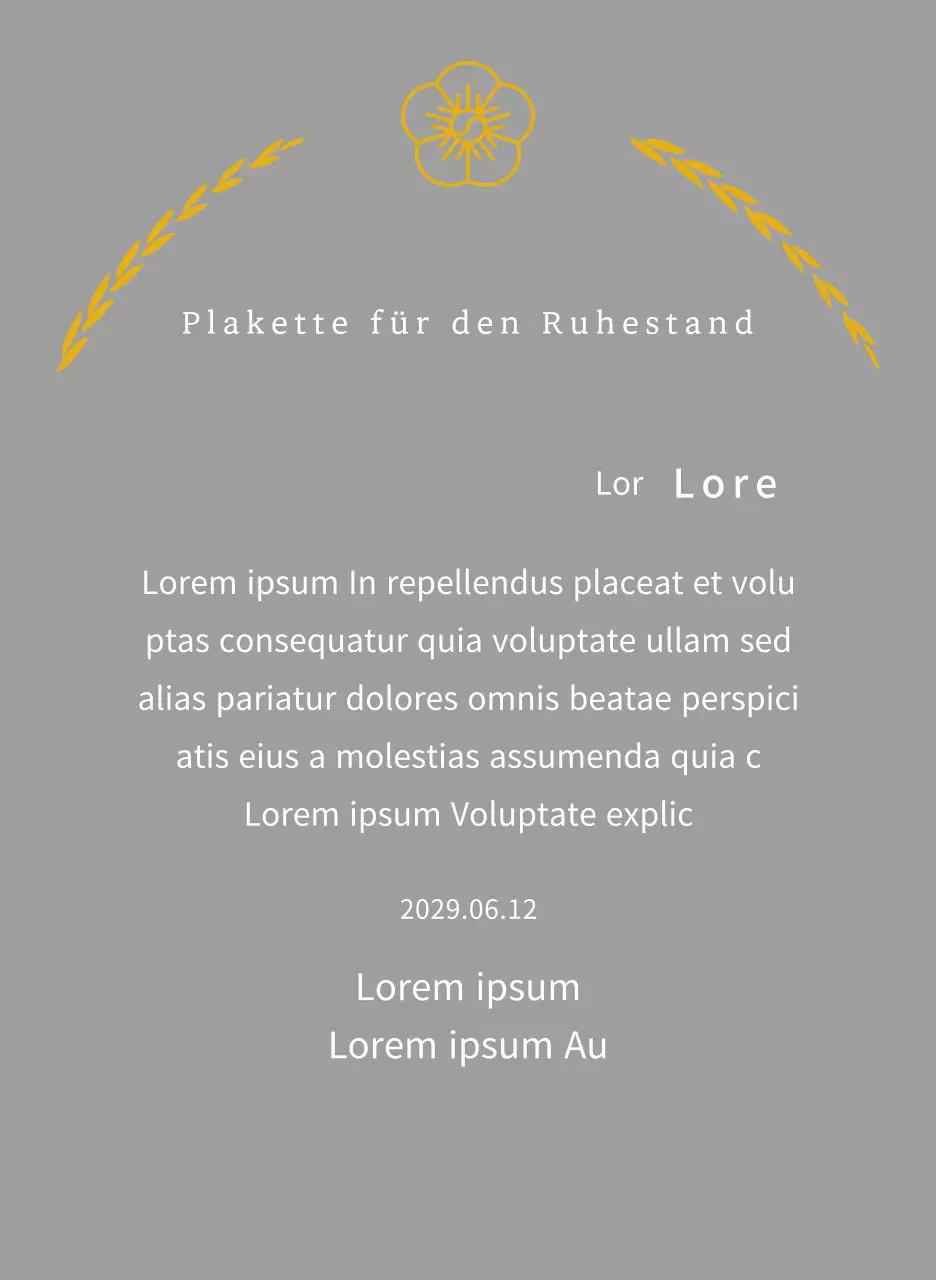 Listing-Konzept Wertschätzung Plakette mit Lorbeerblättern und Linie Blumen