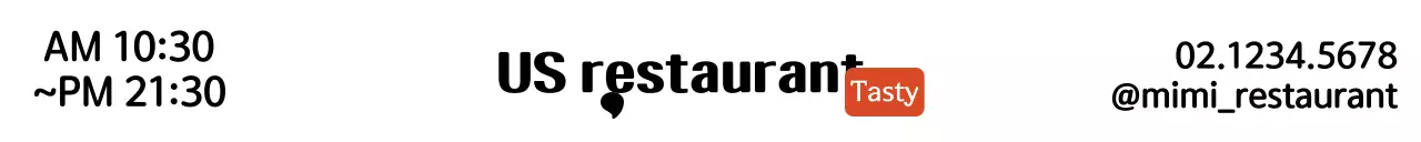 Konsep putih dan hitam untuk informasi dan promosi restoran