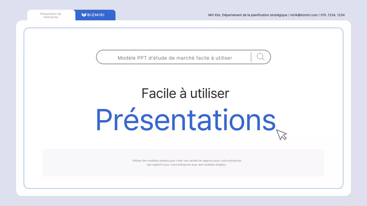 Un rapport d'étude de marché minimaliste en bleu clair