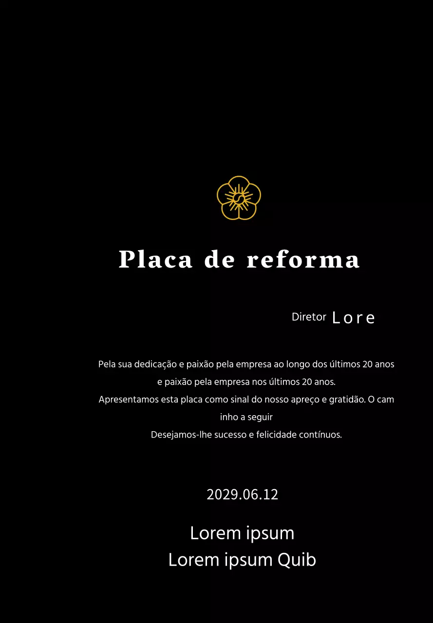 Placa de agradecimento do conceito de listagem da Line Flower