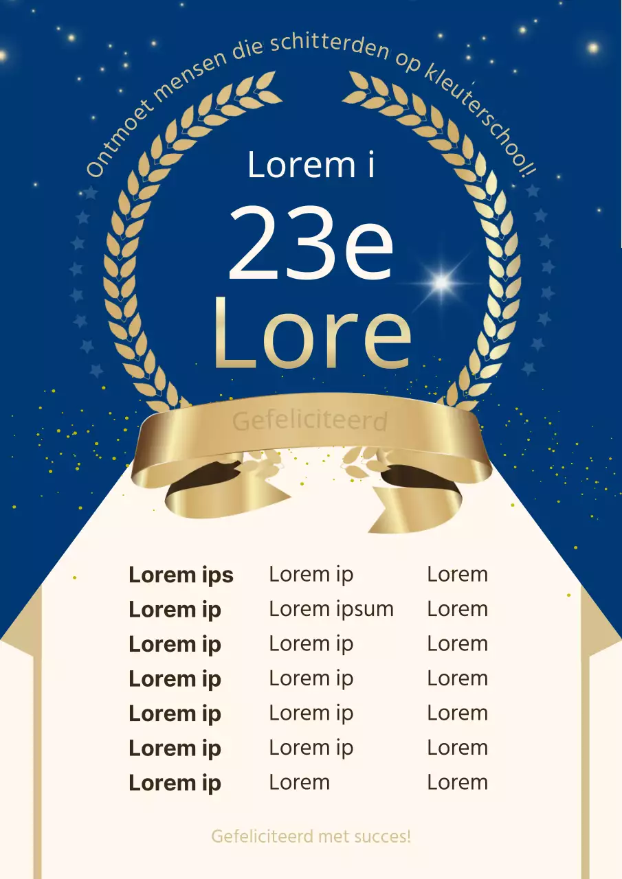 Promoot je gouden en blauwe luxe college toelatingslijst