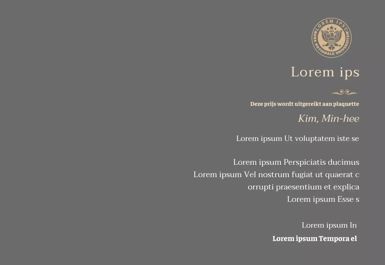 Luxe diploma-plaat met schoollogo en gouden rand