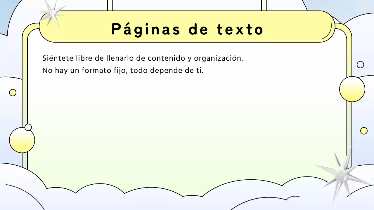 Kitschy fondo azul claro y amarillo presentación de propuestas