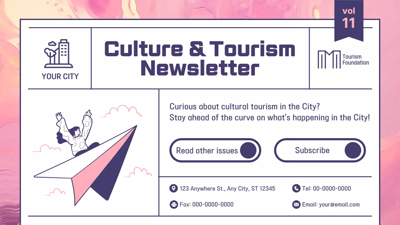 Pink Modern Tourism Newsletter Presentation