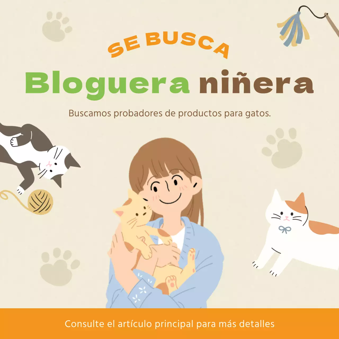 Post de revisión de la arena para gatos beige y naranja