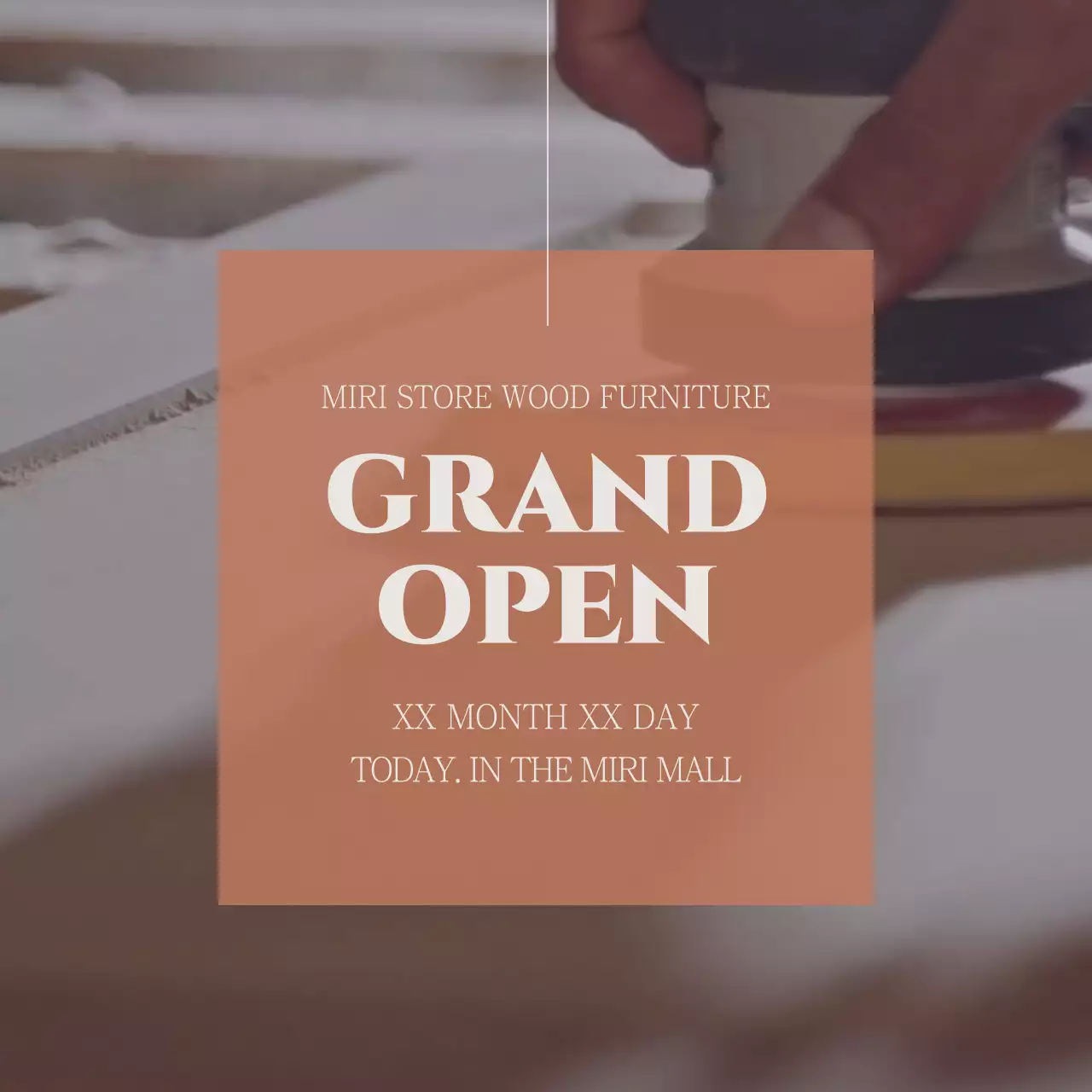 오렌지 러스틱 가구 프로모션 소셜 미디어 게시물