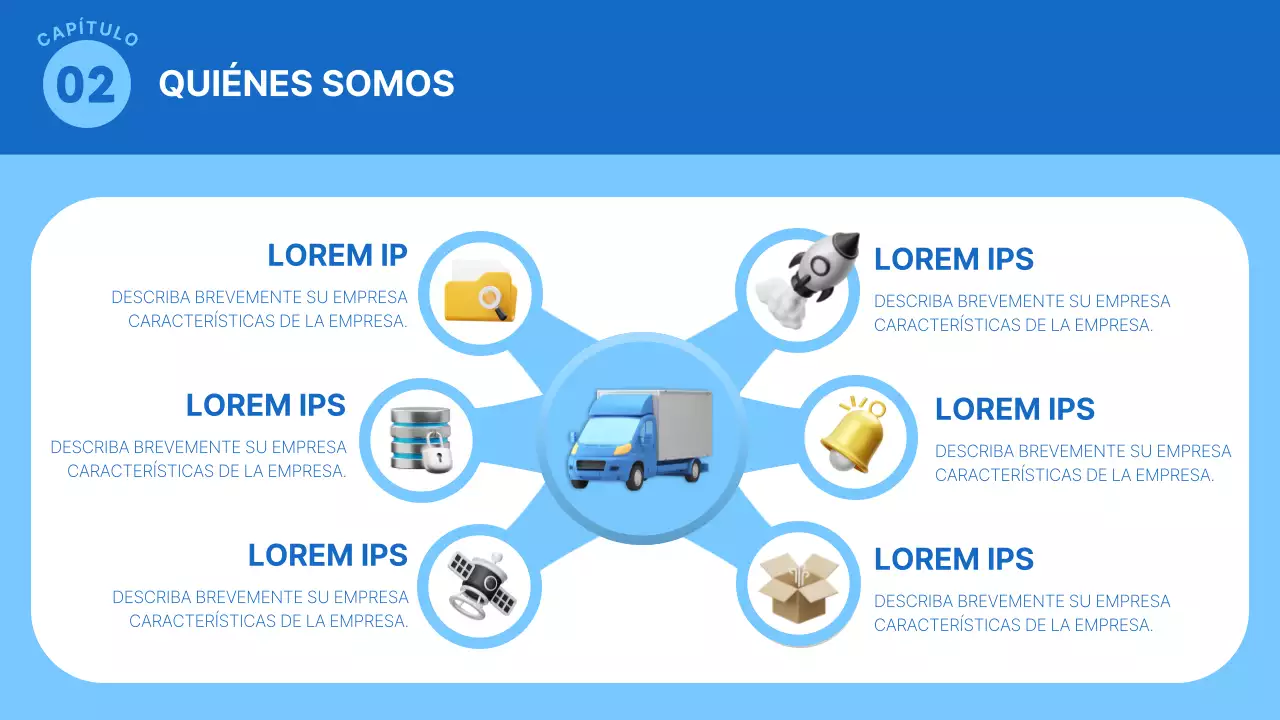 Un sencillo plan de negocio logístico en azul