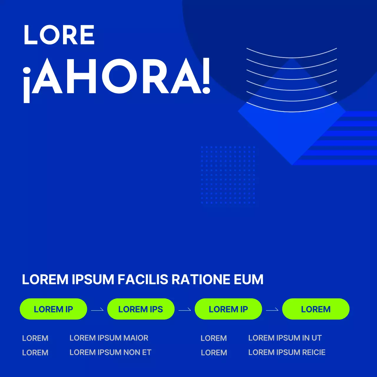 Oferta de empleo minimalista en azul y chartreuse