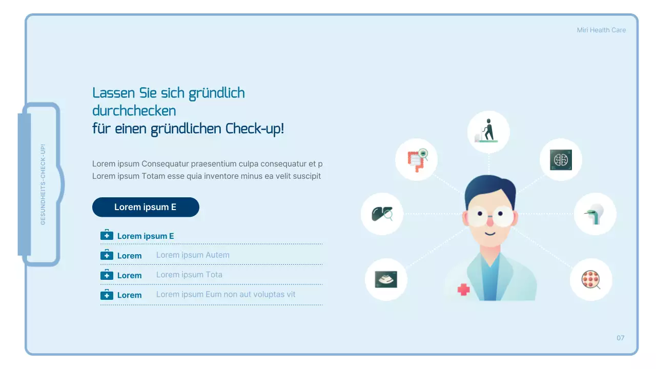 Ein einfacher, hellblauer Leitfaden für Gesundheitschecks bei Mitarbeitern