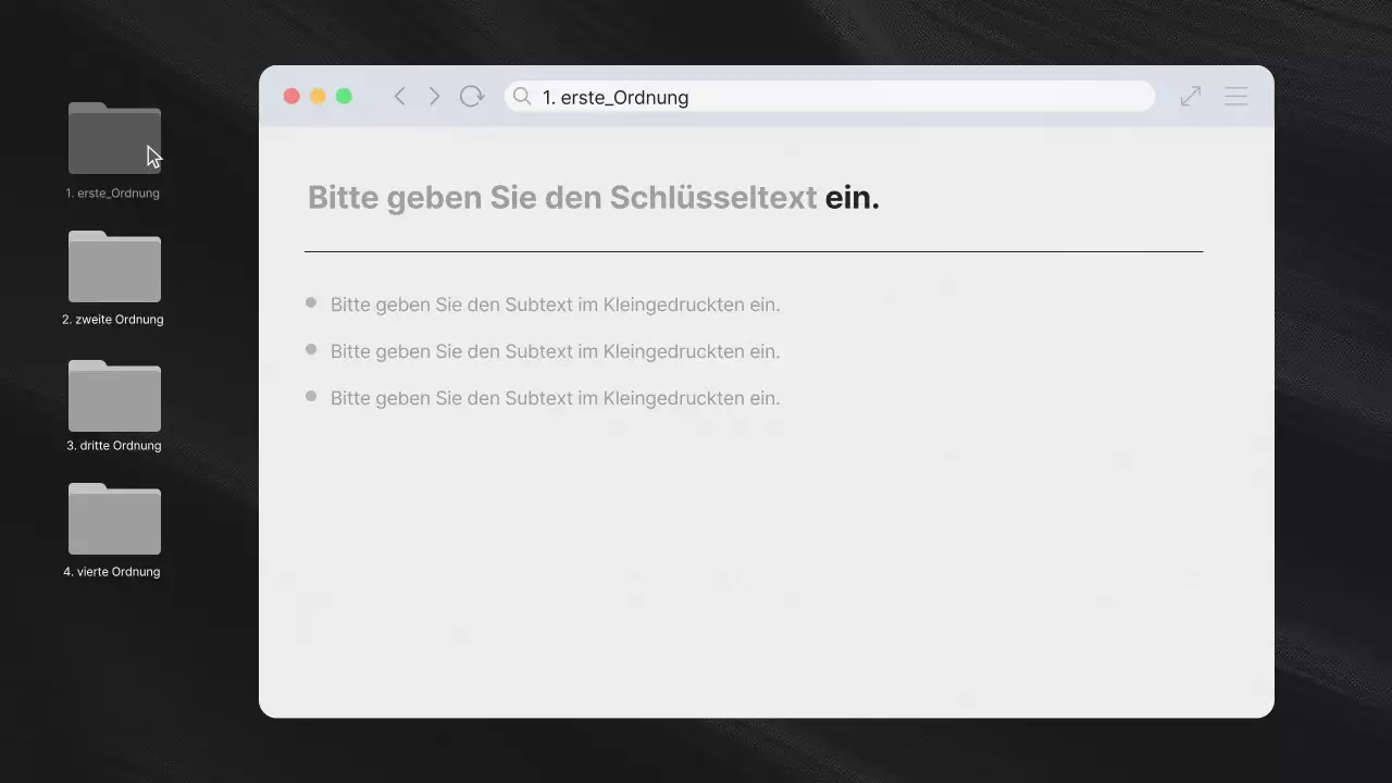 Moderner Desktop-UI-Vorschlag in Schwarz