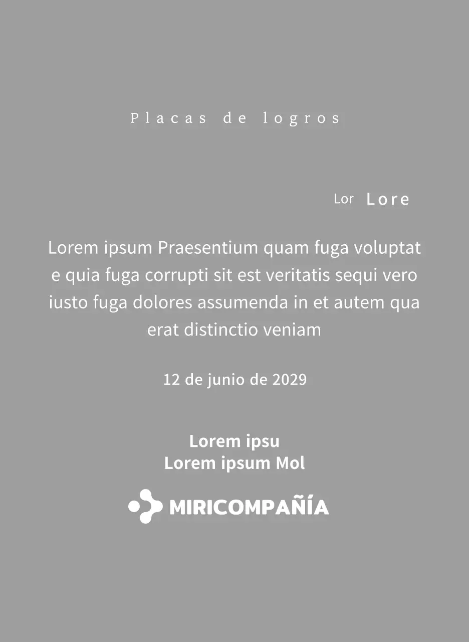 Una sencilla placa blanca con el logotipo de su empresa