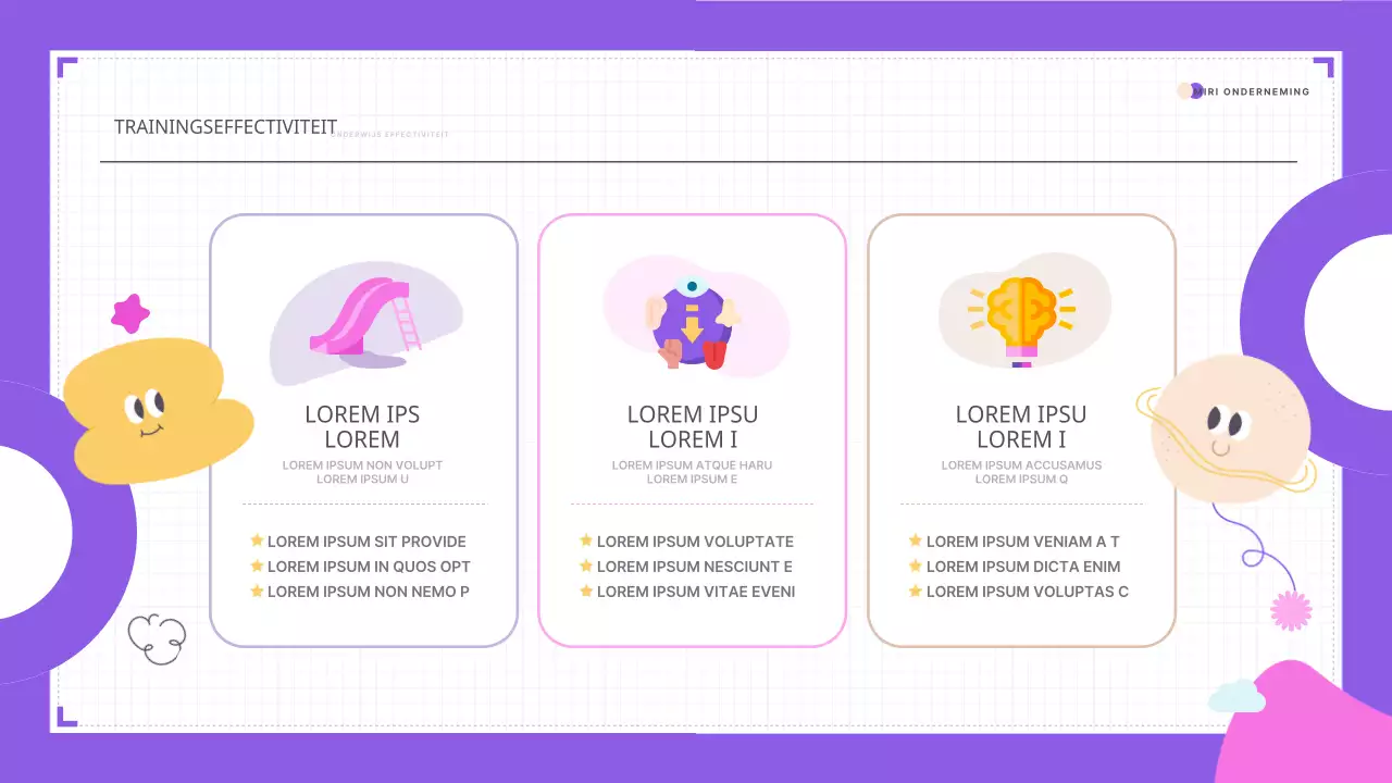Schattige roze en paarse portfolio-presentatie voor docenten