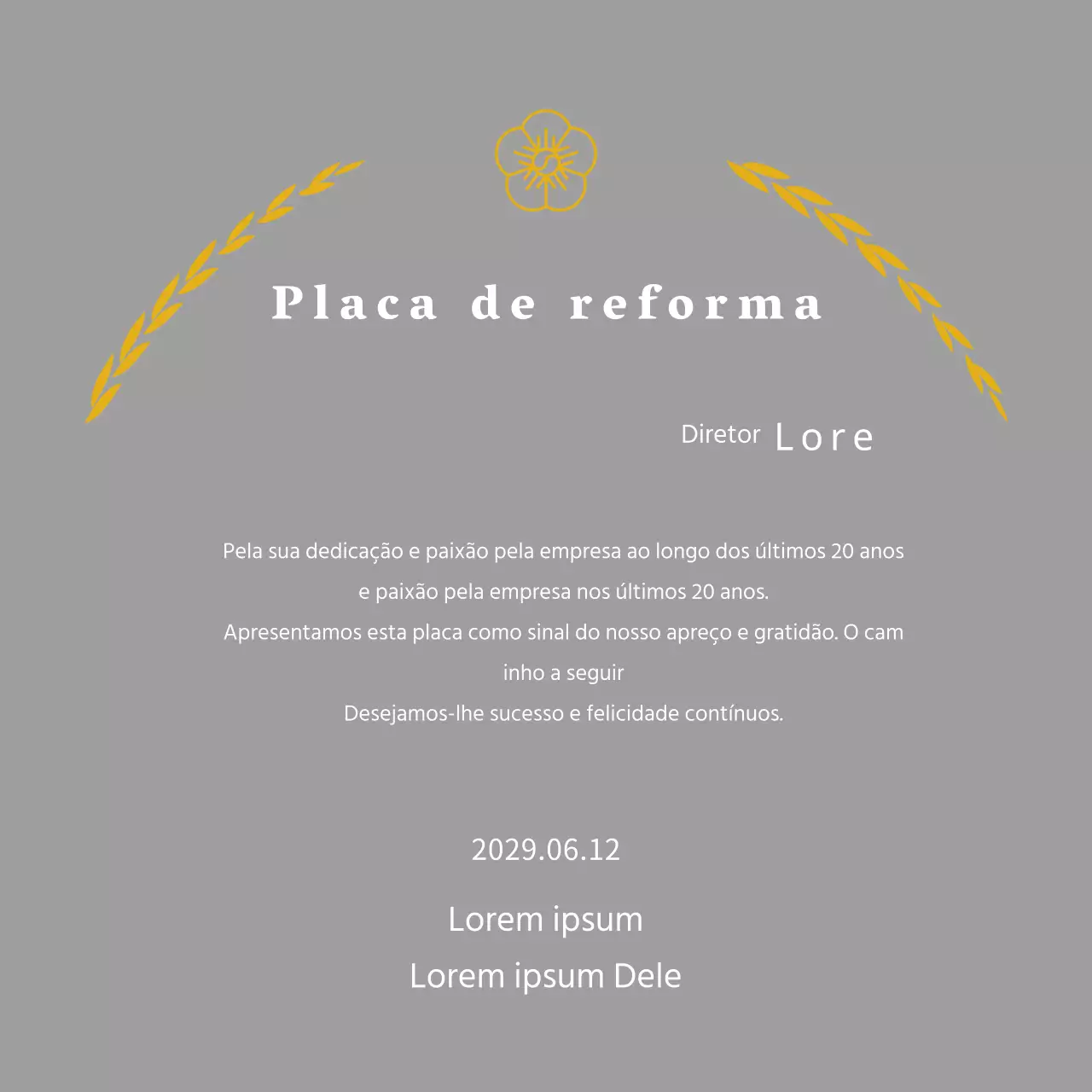 Placa de apreciação do conceito de listagem com folhas de louro e flores de linha