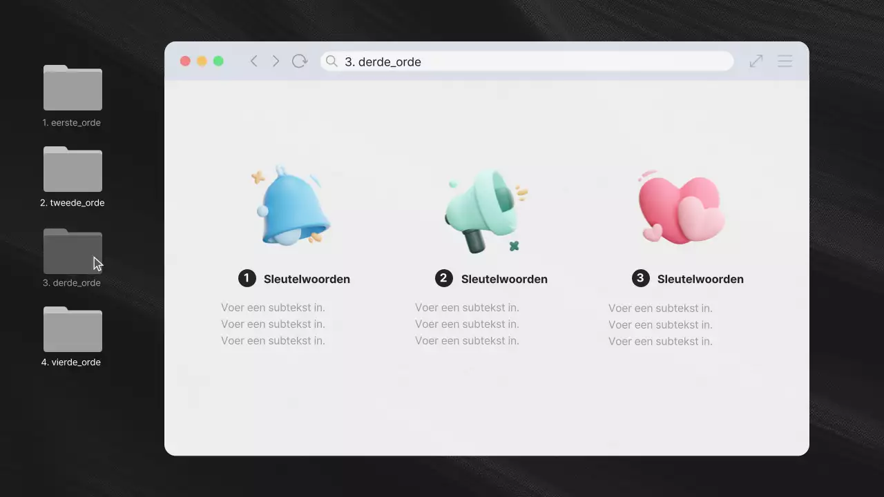 Voorstel voor moderne desktop UI in zwart