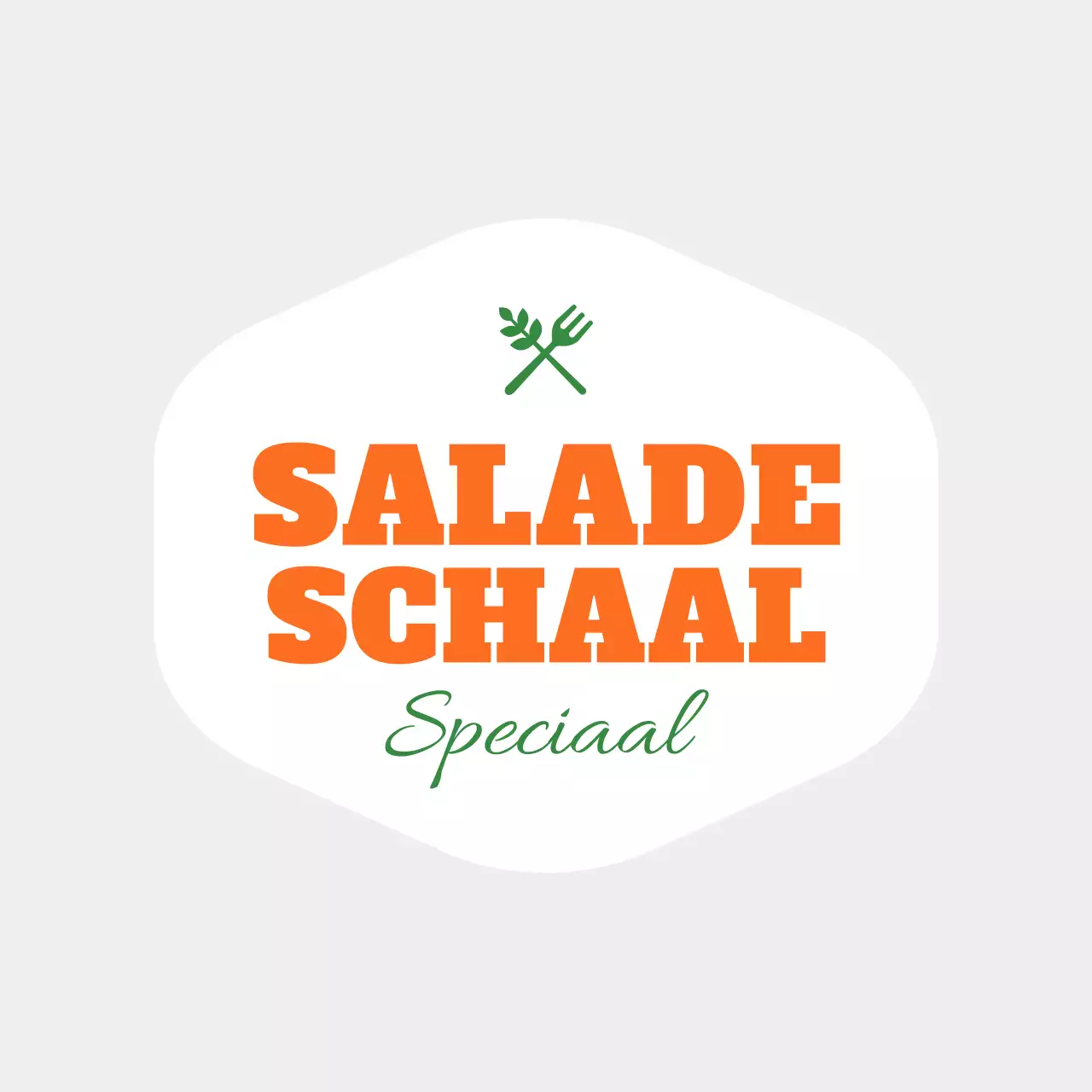 Stijlvolle saladepuntsignalisatie in oranje en groen