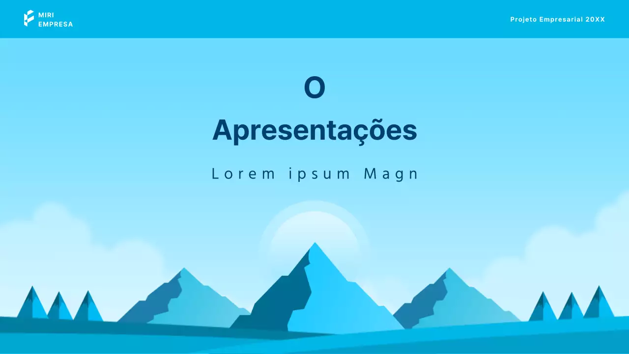 Apresentações comerciais simples em azul