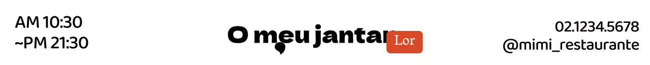 Conceito branco e preto para informação e promoção de restaurantes