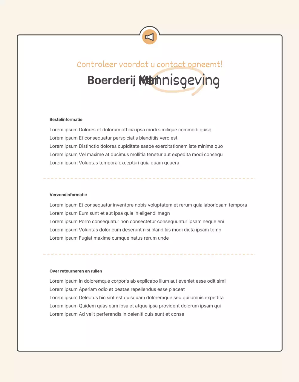 Promoot de verkoop van een basis gehaakte oranje en beige kraag