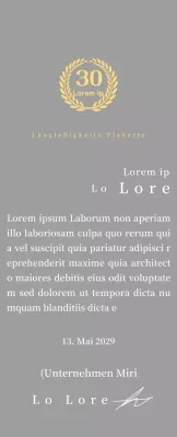 Firmenjubiläumsplakette mit Lorbeersymbol Konzept