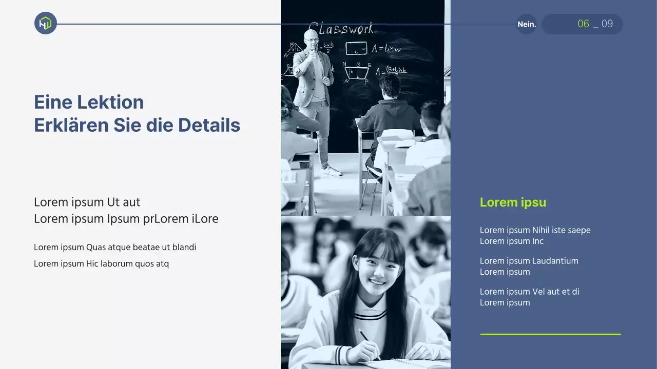 Ein einfacher Leitfaden für den Unterricht in Marineblau und Rot in der Schule