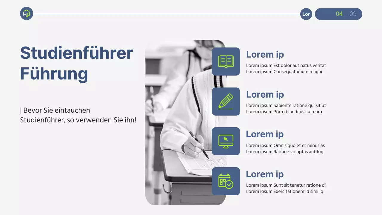 Ein einfacher Leitfaden für den Unterricht in Marineblau und Rot in der Schule